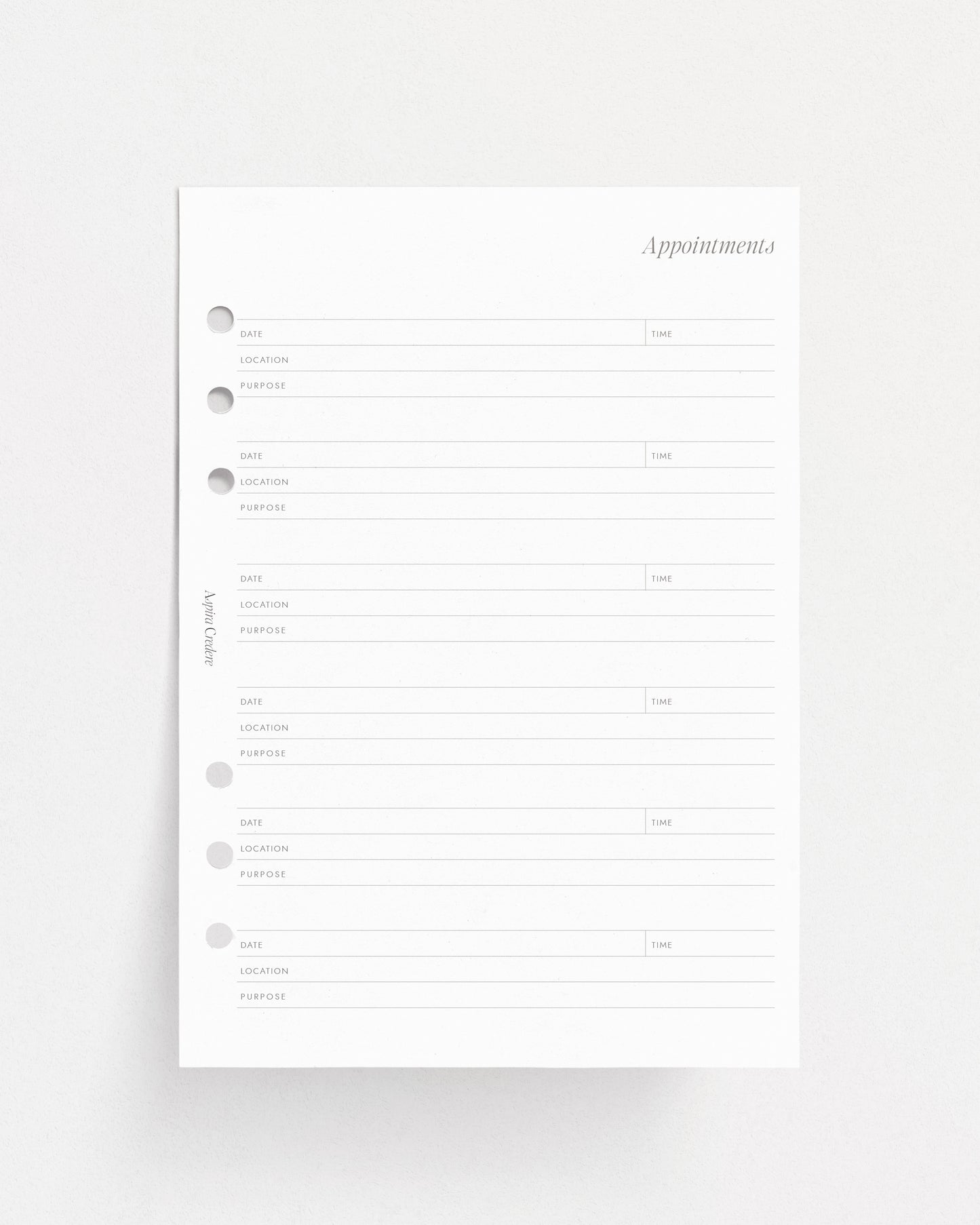 Appointment Planner Inserts