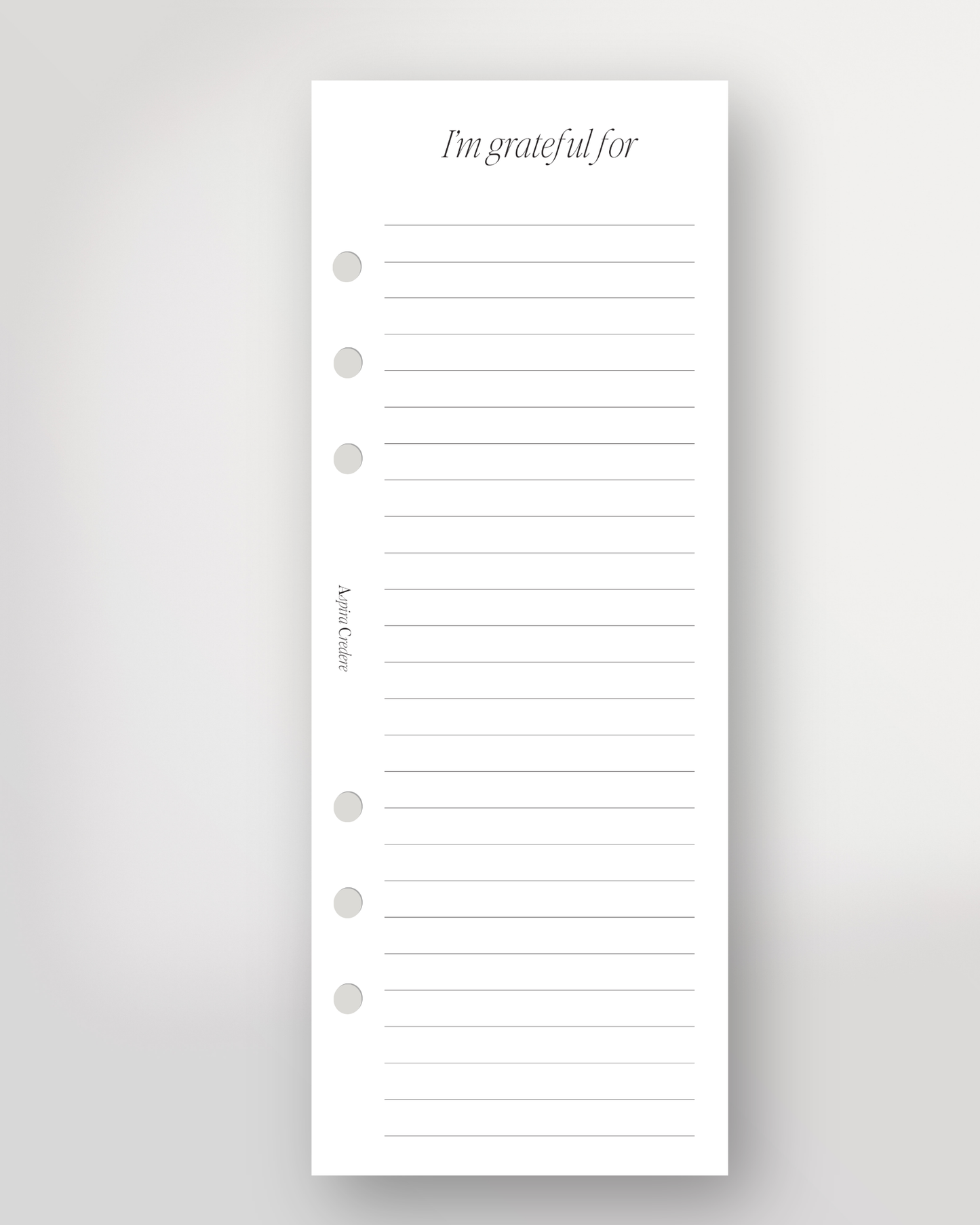 Half Page Inserts | I'm Grateful For