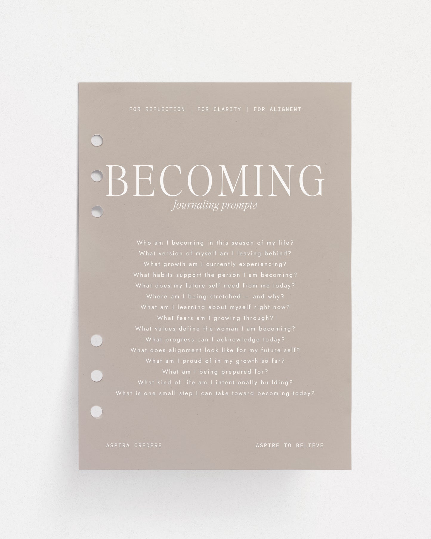 Journaling Dashboard | BECOMING