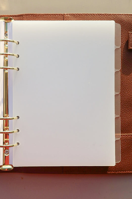 Blank Frosted Side Tab Dividers | Set of 6
