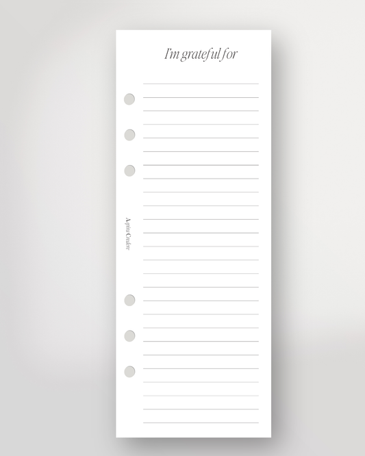 Half Page Inserts | I'm Grateful For