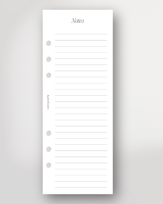 Half Page Inserts | Notes