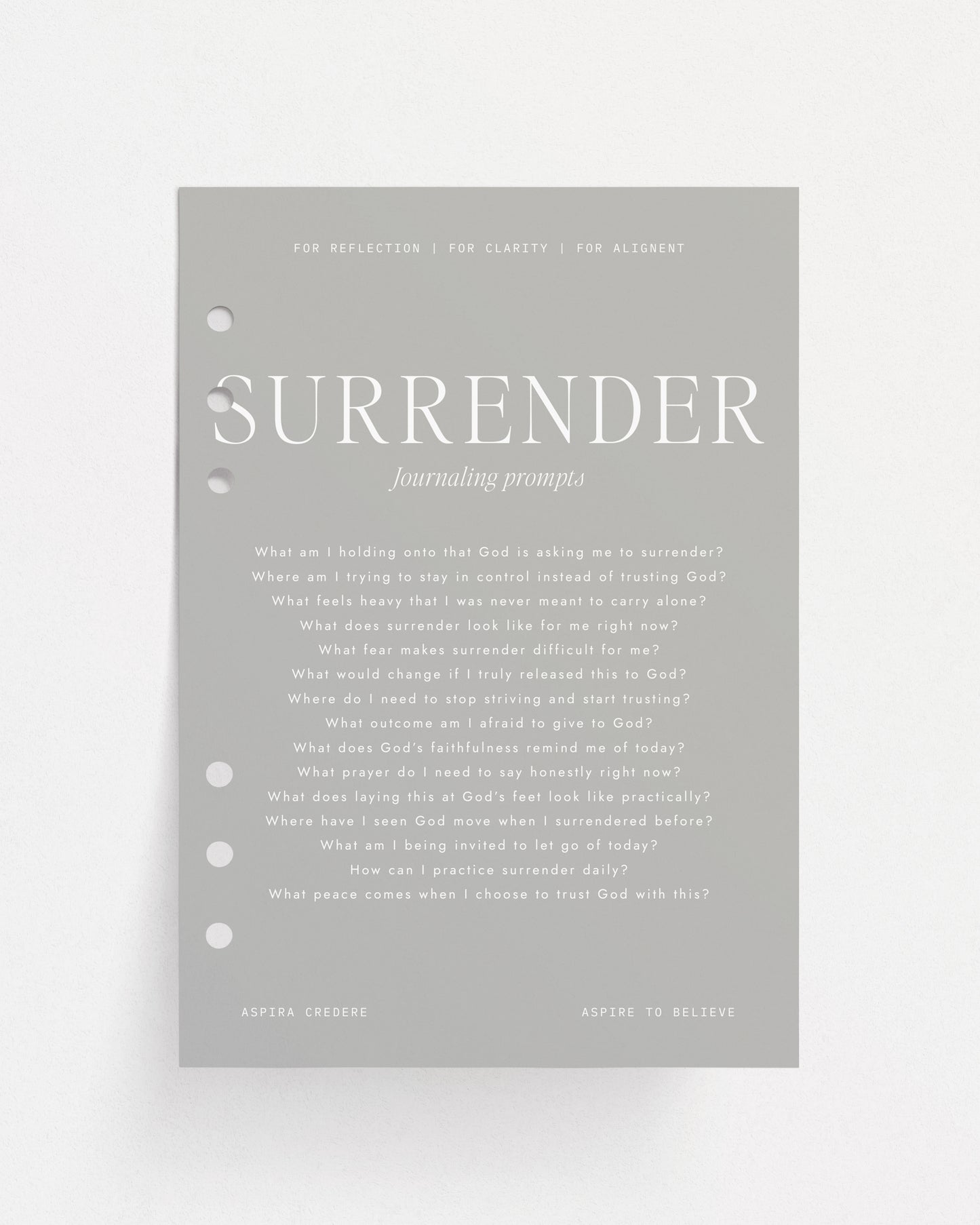 Journaling Dashboard | SURRENDER